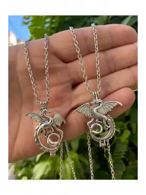 Karanlıkta Parlayan Zincirli Ejderha Kolye