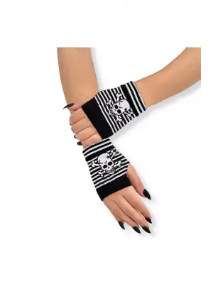 Pamuklu Skull Iskelet Tasarım Kısa Bileklik Eldiven Kolluk