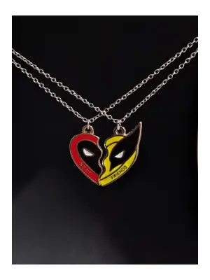 Paslanmaz Çelik 2 li Spider And Vomen Maske Çift Sevgili Arkadaşlık Kolyesi