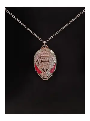 Retro Antik Kaplama Vintage Anime Spider Örümcek Adam Maske Unisex Kolye