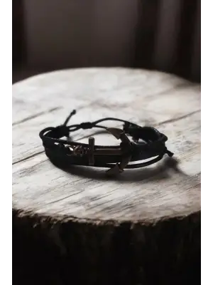 Retro Tasarım El Yapımı Ayarlanabilir Çapa Unisex İpli Hediyelik Özel Bileklik