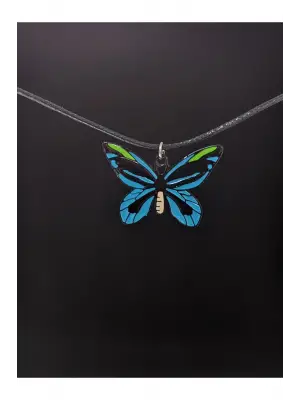 Retro Vintage Kelebek Doğa Unisex Hediyelik El Yapımı Kolye