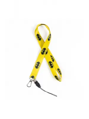 Sarı Renk Batman Desenli Portreli Boyun İpi Askısı Yaka Kartı Tutucu Telefon Askısı