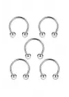 316l Cerrahi Çelik Gümüş Renk 5li Set Septum Piercing