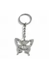 Antik Gümüş Kaplama Vintage Butterfly Kelebek Sembol Anahtarlık