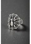 Antik Gümüş Kaplama Unisex Ayarlanabilir Spider Yüzük