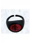 Anime Naruto Akatsuki Itachi Mat Siyah Kaplamalı Kırmızı Ayarlayabilir Yüzük