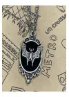 Antik Gotik Gümüş Kaplama Unisex Death Note Yarasa Sembol Zincirli Anime Kolye