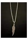 Antik Gotik Gümüş Kaplama Unisex Kartalın Tüyü Gothic Sembol Zincirli Kolye
