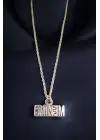 Antik Gümüş Kaplama El Yapımı Eminem Fan Unisex Zincirli Kolye