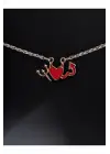 Antik Gümüş Kaplama Heart Gotik War Waper Unisex Zincirli Hediyelik Kolye