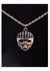 Antik Gümüş Kaplama Maske Unisex Zincirli Kolye