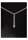Antik Gümüş Kaplama Müzik Mikrofon Gitar Solist Unisex Kolye