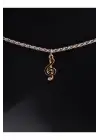Antik Gümüş Kaplama Müzik Sol Melody Unisex Zincirli Hediyelik Kolye