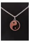 Antik Gümüş Kaplama Sembol Ying-Yang Zincirli Unisex Kolye
