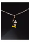 Antik Gümüş Kaplama Sevimli Micky Mouse Sanrio Unisex Zincirli Hediyelik Kolye