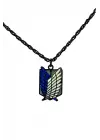 Antik Gümüş Kaplama Unisex Anime Attack On Titan Wings Siyah Zincirli Kolye