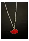 Antik Gümüş Kaplama Unisex Anime Naruto Akatsuki Sembol Zincirli Kolye