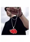 Antik Gümüş Kaplama Unisex Anime Naruto Akatsuki Sembol Zincirli Kolye