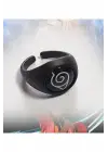 Antik Siyah Kaplama Unisex Gotik Anime Naruto Akatsuki Itachi Siyah Ayarlanabilir Yüzük