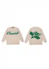 Day Light Y2K Vintage Harajuku Star Capitol Ön Arka Baskılı Unisex Oversize Ecru Kazak