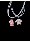 Best Friends Mavi Pembe İpli My Melody Cinnamoroll Arkadaşlık Kolyesi