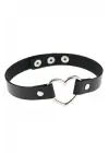 Kadın Kalp Detay Deri Choker Tasma Kolye