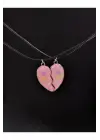 Mıknatıslı Best Friends 2li Birleşen Kalp Hediyelik Love Kolye
