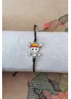 One Piece Anime Retro  Ayarlanabilir Siyah İpli Sembol Bileklik