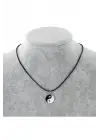 Paslanmaz Çelik Antik Unisex Ying Yang Denge Ipli Kolye