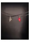 Retro Antik El Yapımı Kalp Şeklinde 2li Mıknatıslı Özel Görünüm Sevgili Hediyelik Kolye