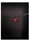 Retro Antik El Yapımı Kırmızı Kalp Şeklinde 2li Mıknatıslı Özel Görünüm Sevgili Hediyelik Kolye