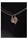 Retro Vintage Heart Birleşen Kanat Yarasa 2li Hediyelik Mıknatıslı Kolye