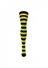 Siyah Sarı Çizgili Pamuklu Diz Üstü Çorap - Desen Çorap