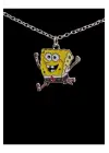 Vintage Retro Paslanmaz Çelik Anime Sünger Bob Sembol Unisex Kolye