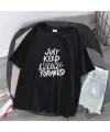 Just Keep Siyah Unisex Oversize T-Shirt
