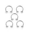 316l Cerrahi Çelik Gümüş Renk 5li Set Septum Piercing