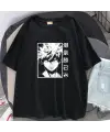 Anime Bakugou Baskılı Siyah Unisex Oversize T-Shirt