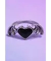 Anime Gothic Kalp Heart Decor Çift Kanat Unisex Ayarlanabilir Yüzük