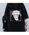 Anime Jujutsu Kaisen Eyes Unisex Siyah Oversize T-Shirt