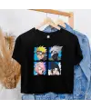 Anime Naruto Baskılı Siyah Crop