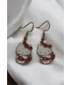 Antik Gümüş Kaplama Anime Hello-Kity Sembol Küpe