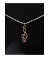 Antik Gümüş Kaplama Çelik Müzik Desen Melody Sembol Unisex Kolye