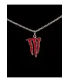 Antik Gümüş Kaplama Gotik Kırmızı Unisex Monster Sembol Zincirli Kolye