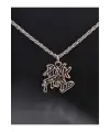 Antik Gümüş Kaplama Pink Floyd Rock Yazılı Heart Unisex Kolye