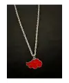 Antik Gümüş Kaplama Unisex Anime Naruto Akatsuki Sembol Zincirli Kolye