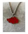 Antik Gümüş Kaplama Unisex Anime Naruto Akatsuki Sembol Zincirli Kolye