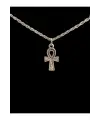 Antik Gümüş Kaplama Unisex Zincirli Haç Kolye