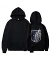 Attack On Titan New Logo Sırt Baskılı Siyah Unisex Oversize Kapüşonlu Sweatshirt