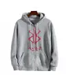 Berserk Logo Baskılı Oversize Fermuarlı Siyah Unisex Kapüşonlu Hırka